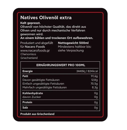 OLIVENÖL EXTRA VERGINE 500 ML