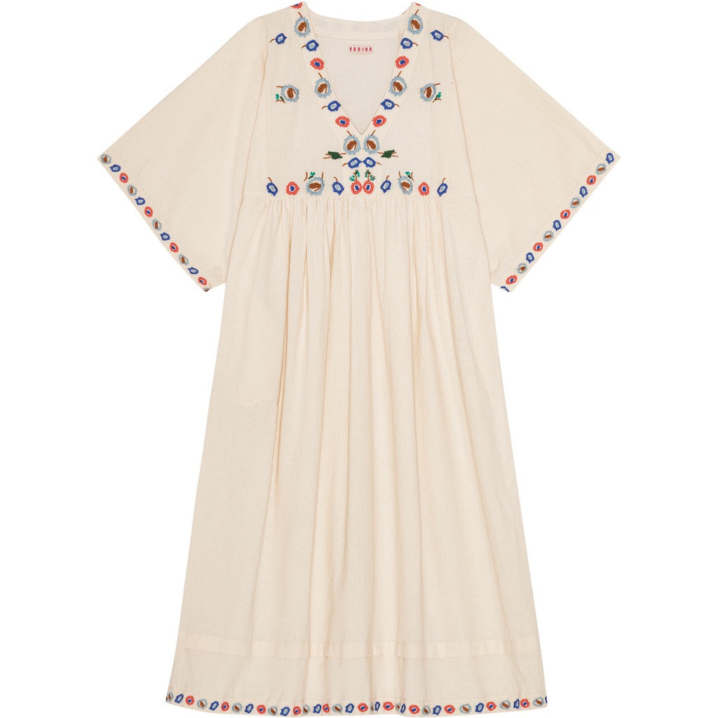FLORA DRESS 3/4 SLEEVE Creme