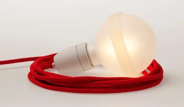 Legelampe mit Textilkabel Rote Lampe