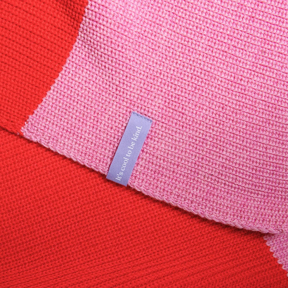 Schal aus Merinowolle - Pink/Rot