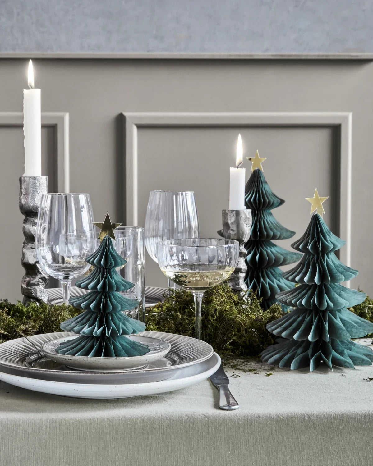 Weihnachtsbäume aus Papier, 3er-Set