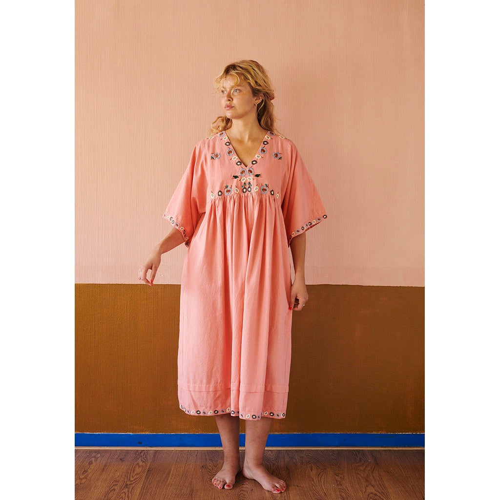 FLORA DRESS 3/4 SLEEVE Rosa