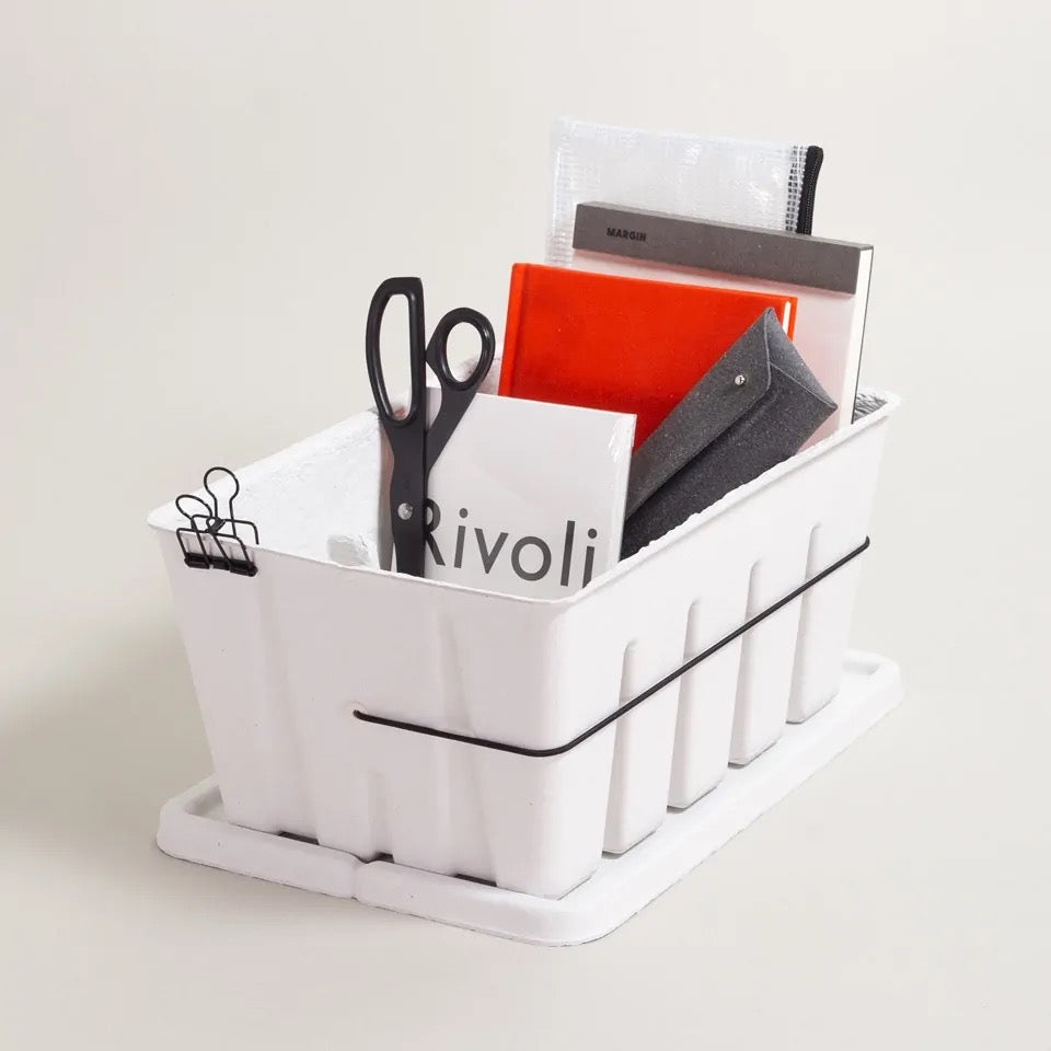 Aufbewahrung Pulp Tool Box aus Pappe Weiß