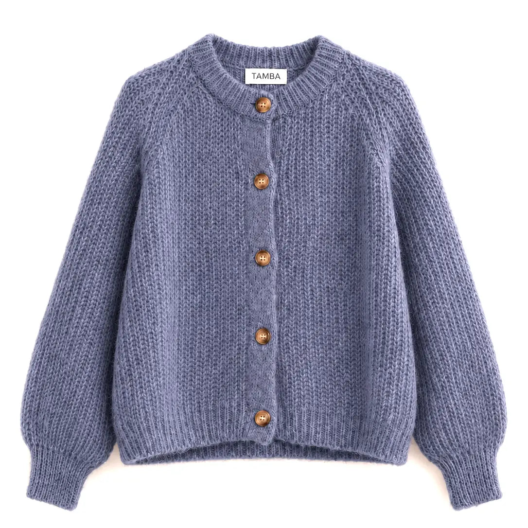 Strickjacke aus Mohair Anthrazit
