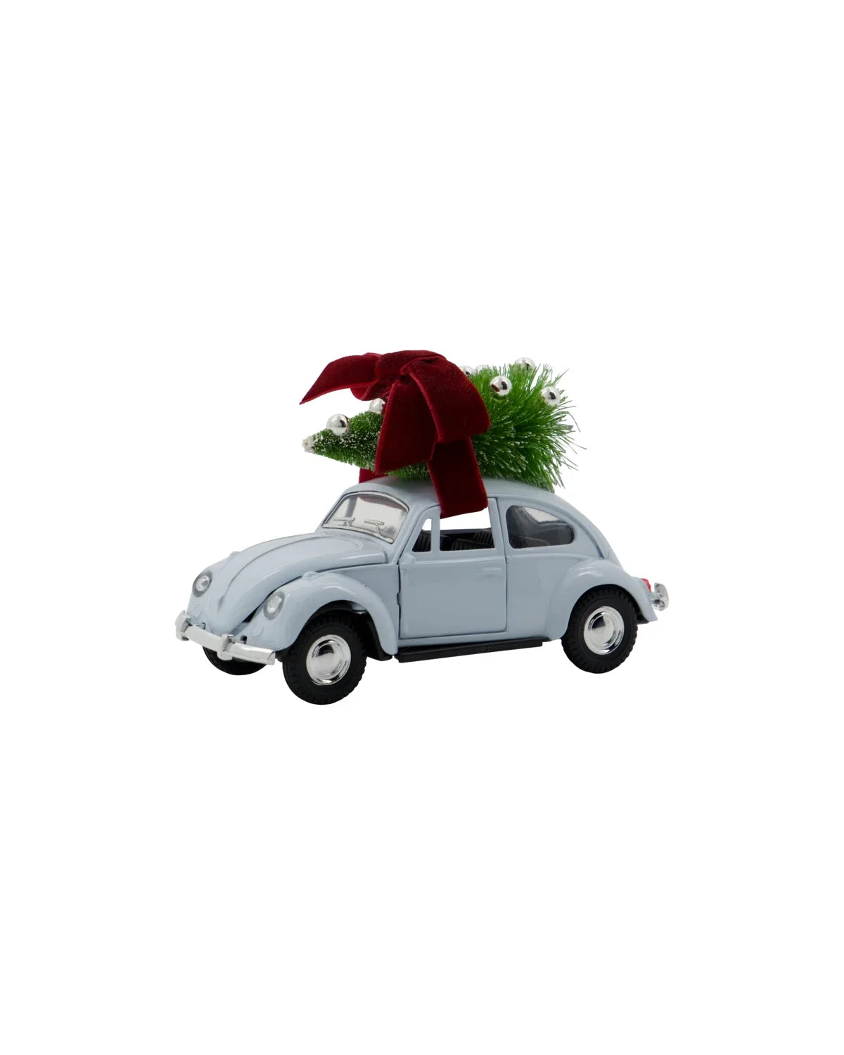Weihnachtsdeko Auto in Hellblau mit Weihnachtsbaum