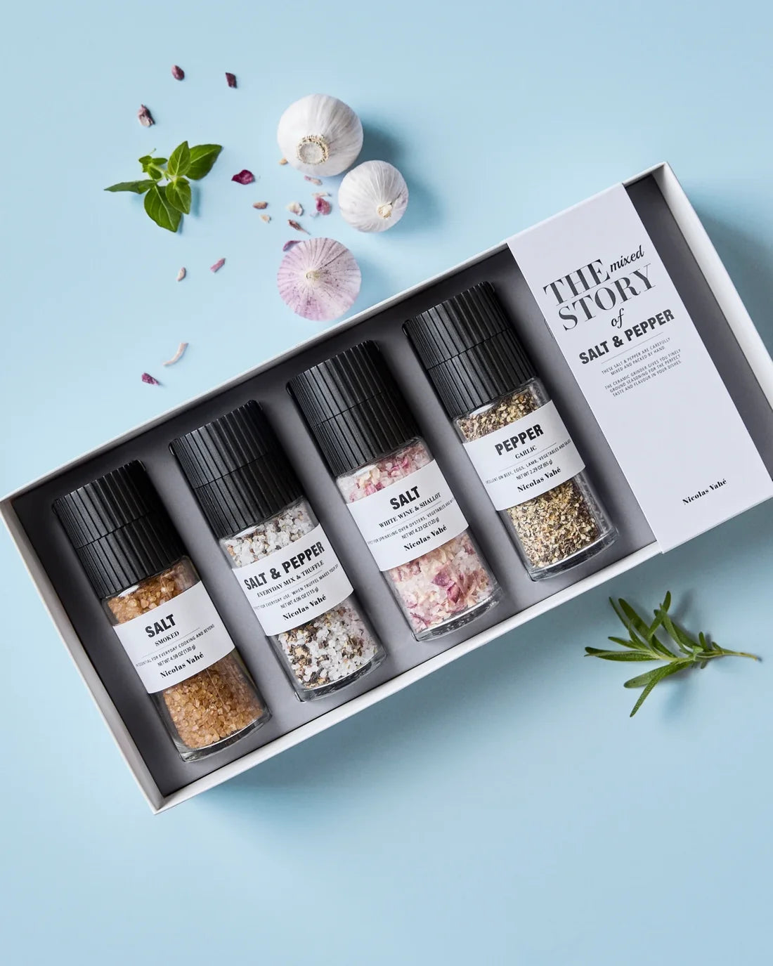 Salz- und Pfeffer-Geschenkset mit 4 Gewürzmischungen
