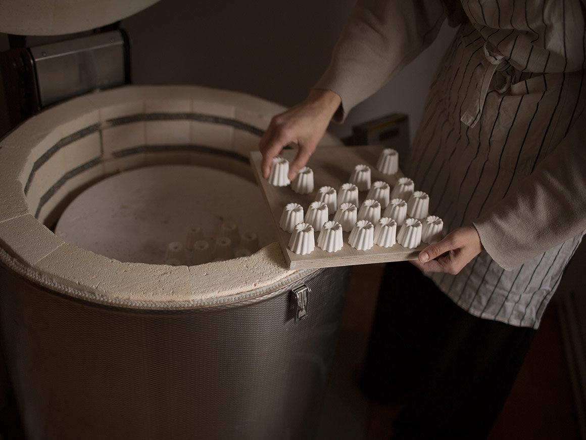 Kerzenhalter aus Porzellan weiß