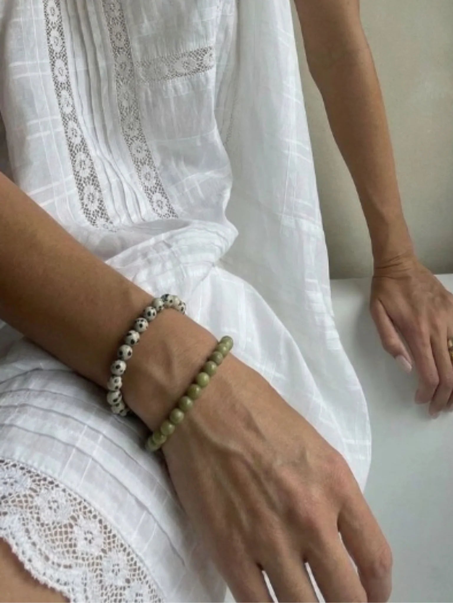 Green Alashan Agate Armband/ mittel