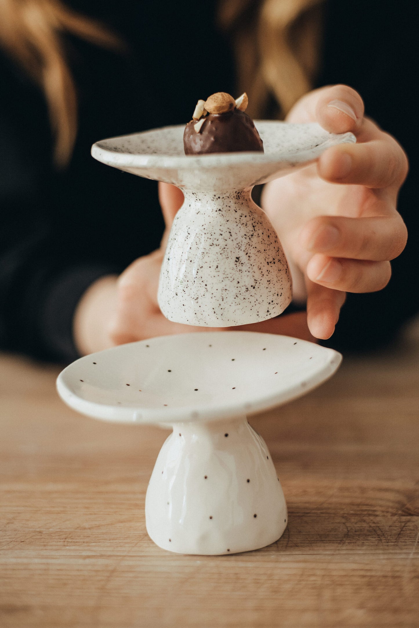 PLÄTZCHENTELLER "Handgemacht" Small: H 8 x Ø 11