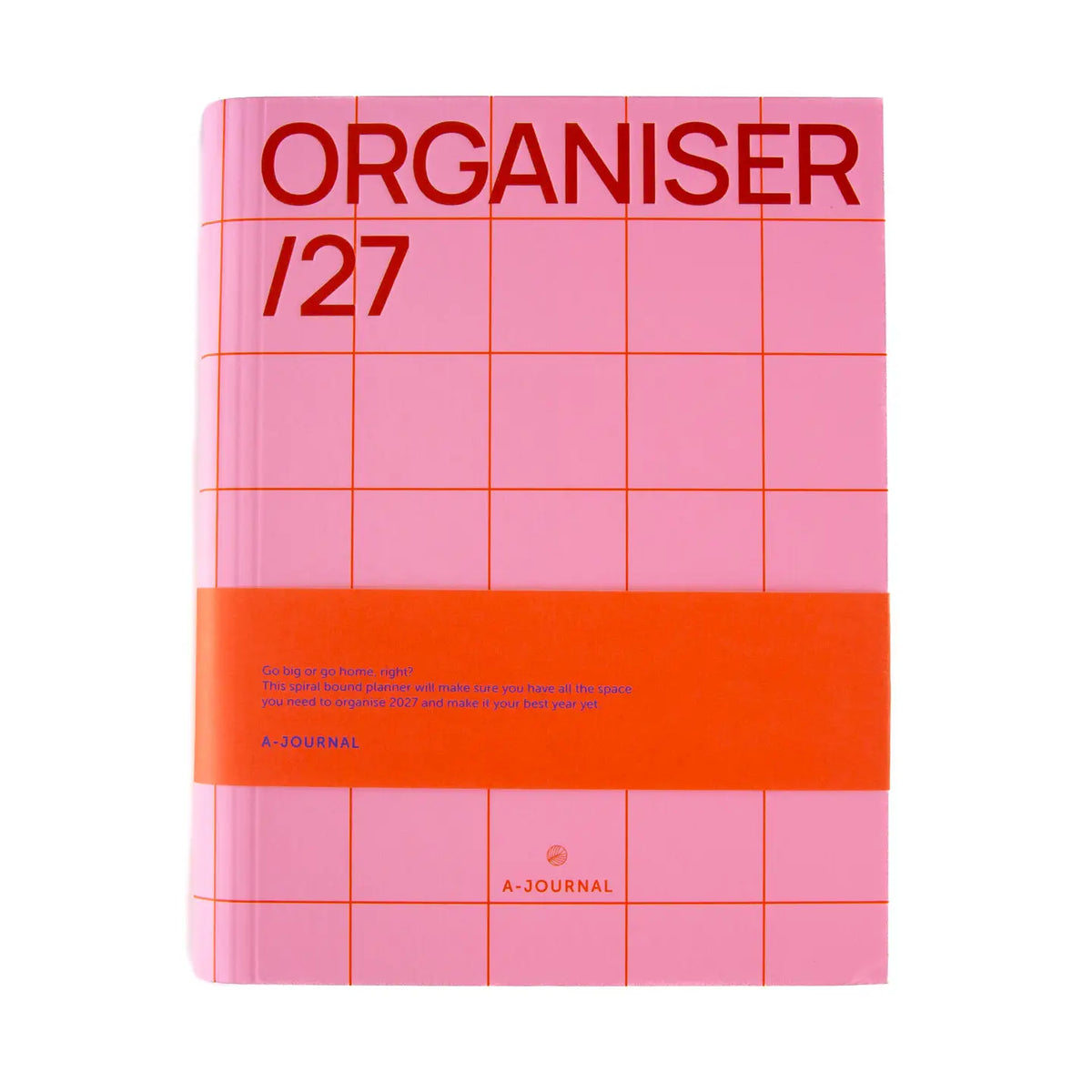 A-Journal Spiral-Tagebuch – Organizer 2027 – kariert Pink-Rot