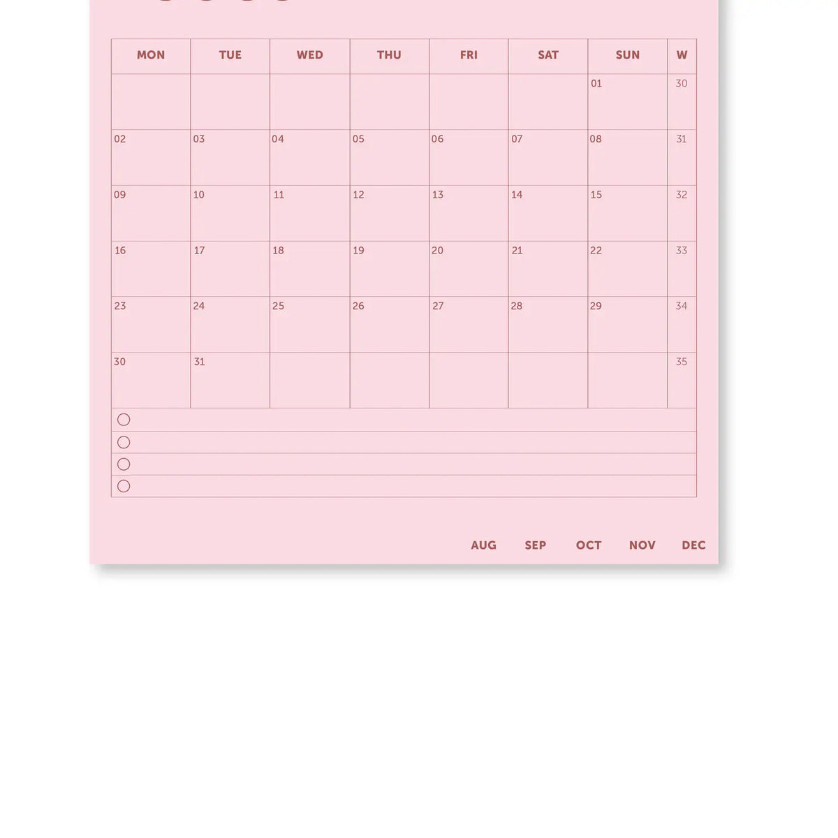 A-Journal Schreibtischkalender – Pink-Rot 2027