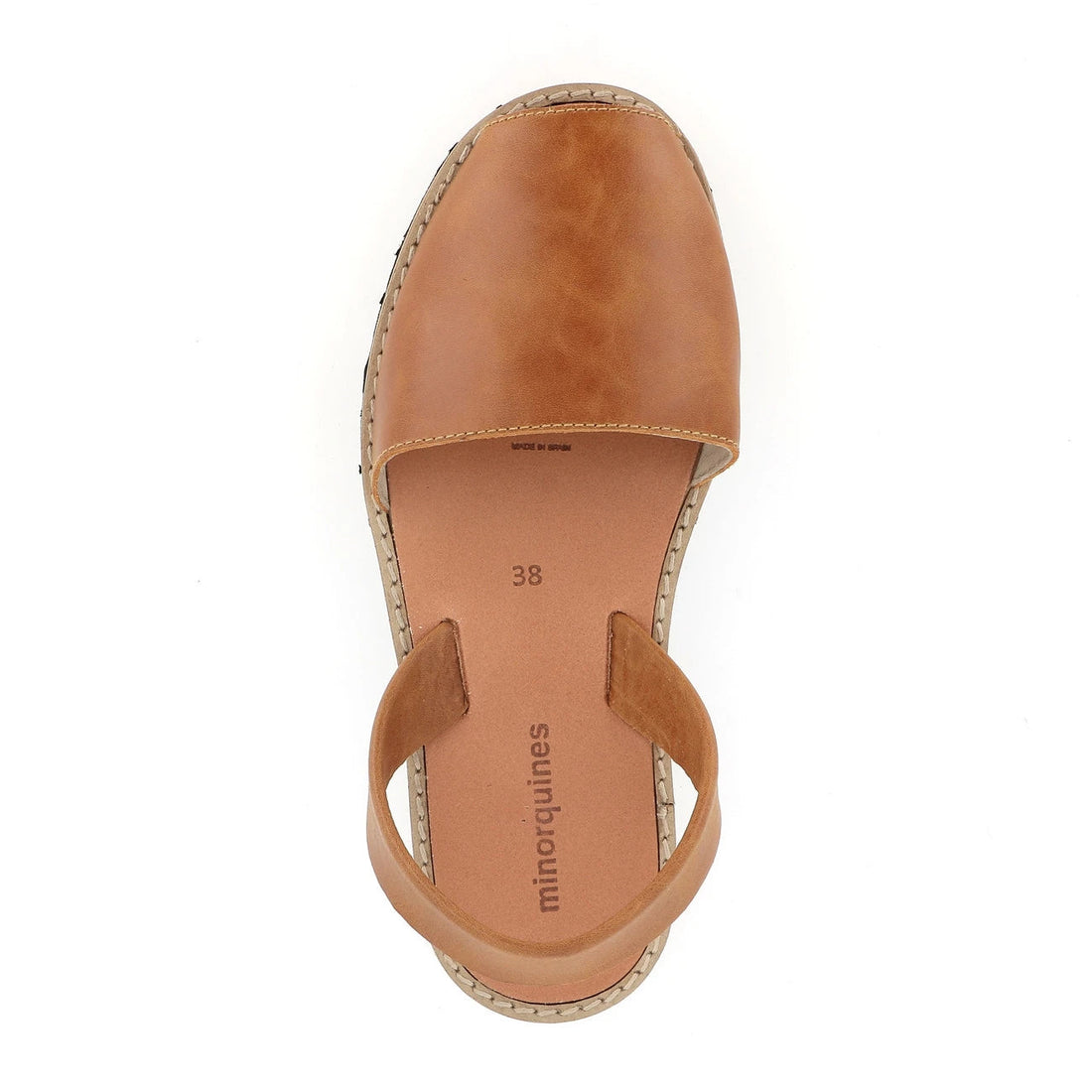 Avarca Leder-Sandalen in Vintage-Camel