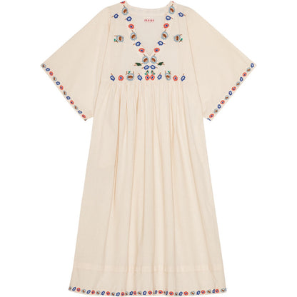 FLORA DRESS 3/4 SLEEVE Creme