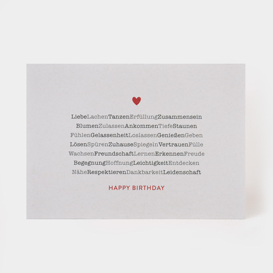 HAPPY BIRTHDAY TEXTE  Postkarte