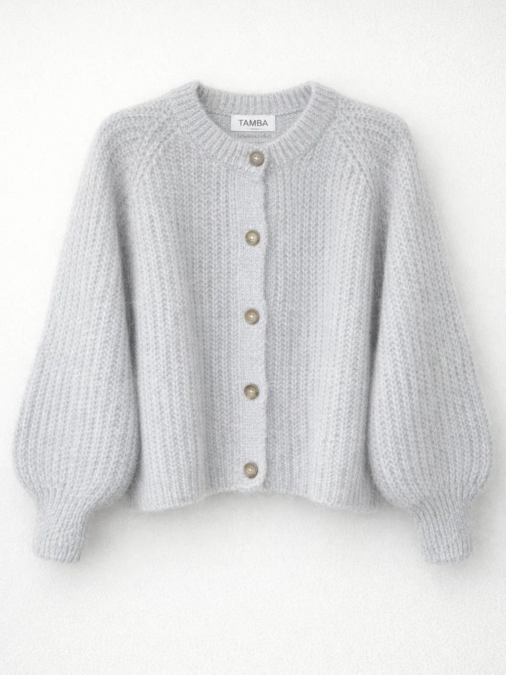 Strickjacke aus Mohair (Grau)