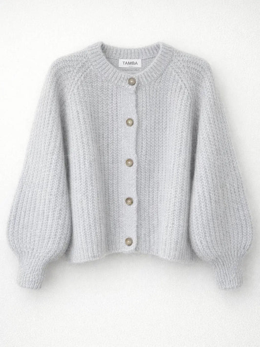 Strickjacke aus Mohair (Grau)