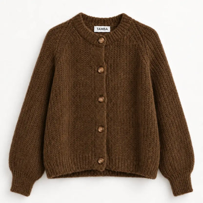 Strickjacke aus Mohair Schokolade