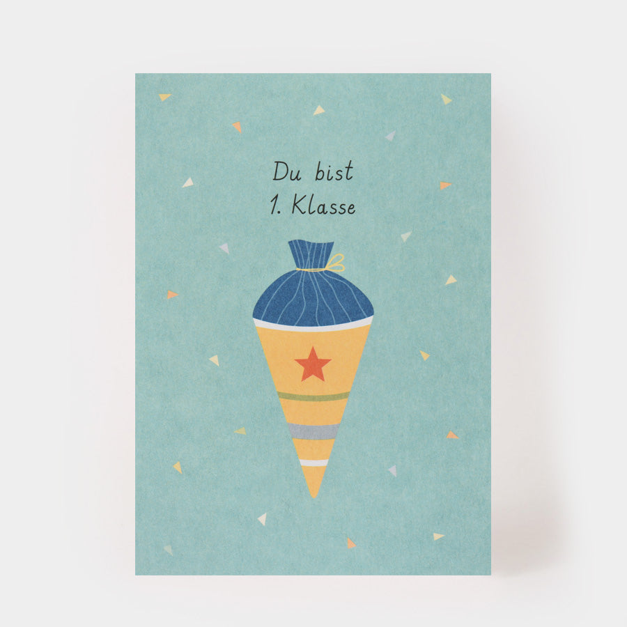 DU BIST ERSTE KLASSE Postkarte