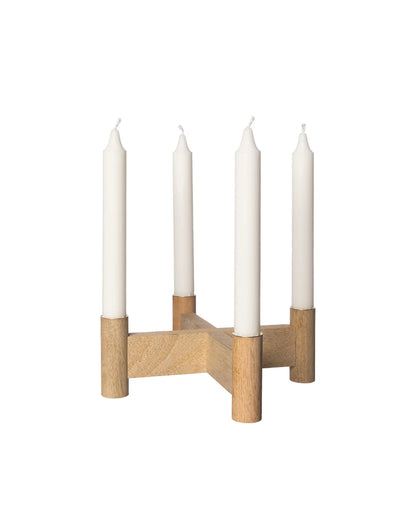 Kerzenhalter Adventskranz aus Mangoholz