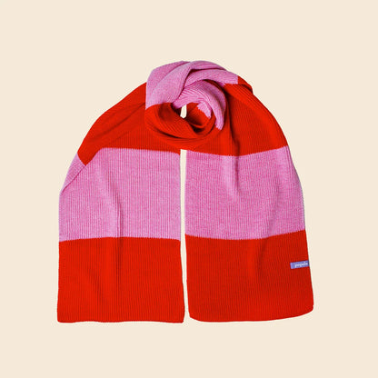 Schal aus Merinowolle - Pink/Rot