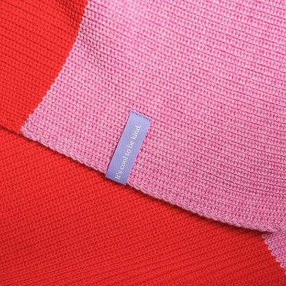 Schal aus Merinowolle - Pink/Rot