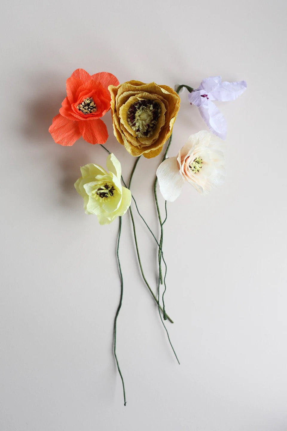 PAPIERBLUMENSTRAUSS, 5 STÜCK, SPRING5