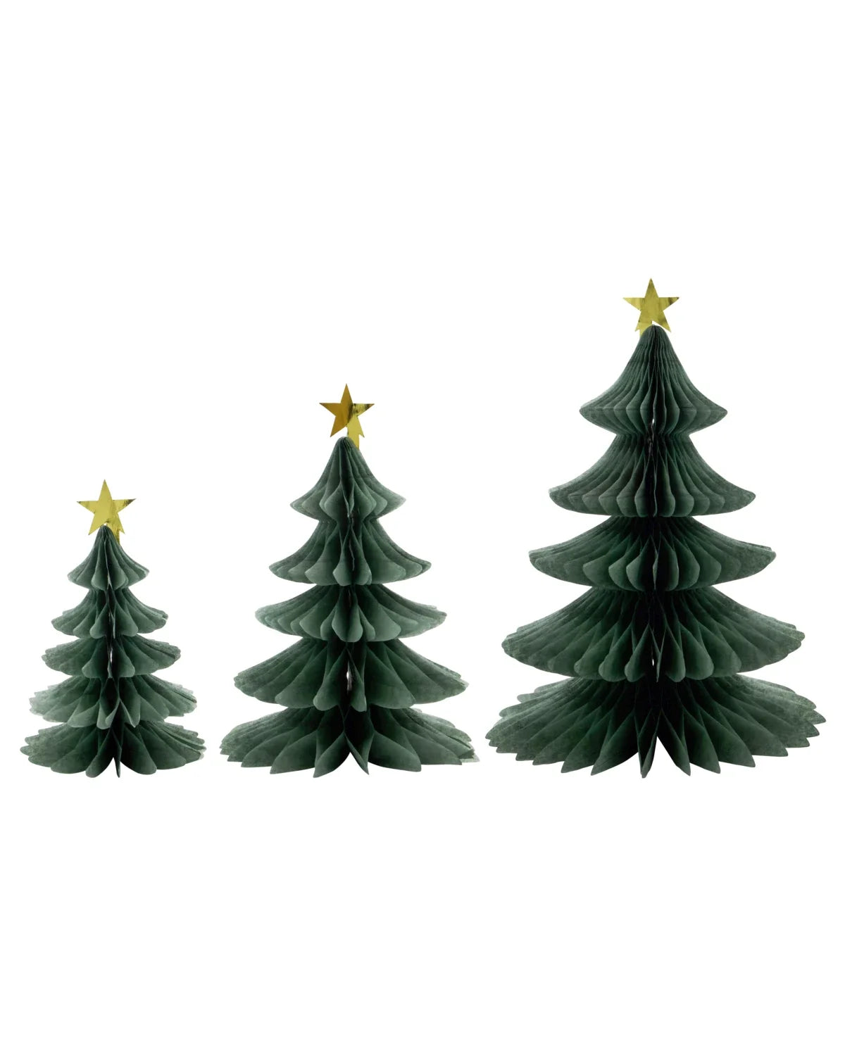 Weihnachtsbäume aus Papier, 3er-Set