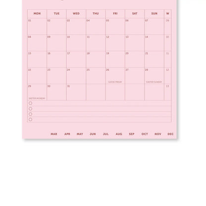 A-Journal Schreibtischkalender – Pink-Rot 2027
