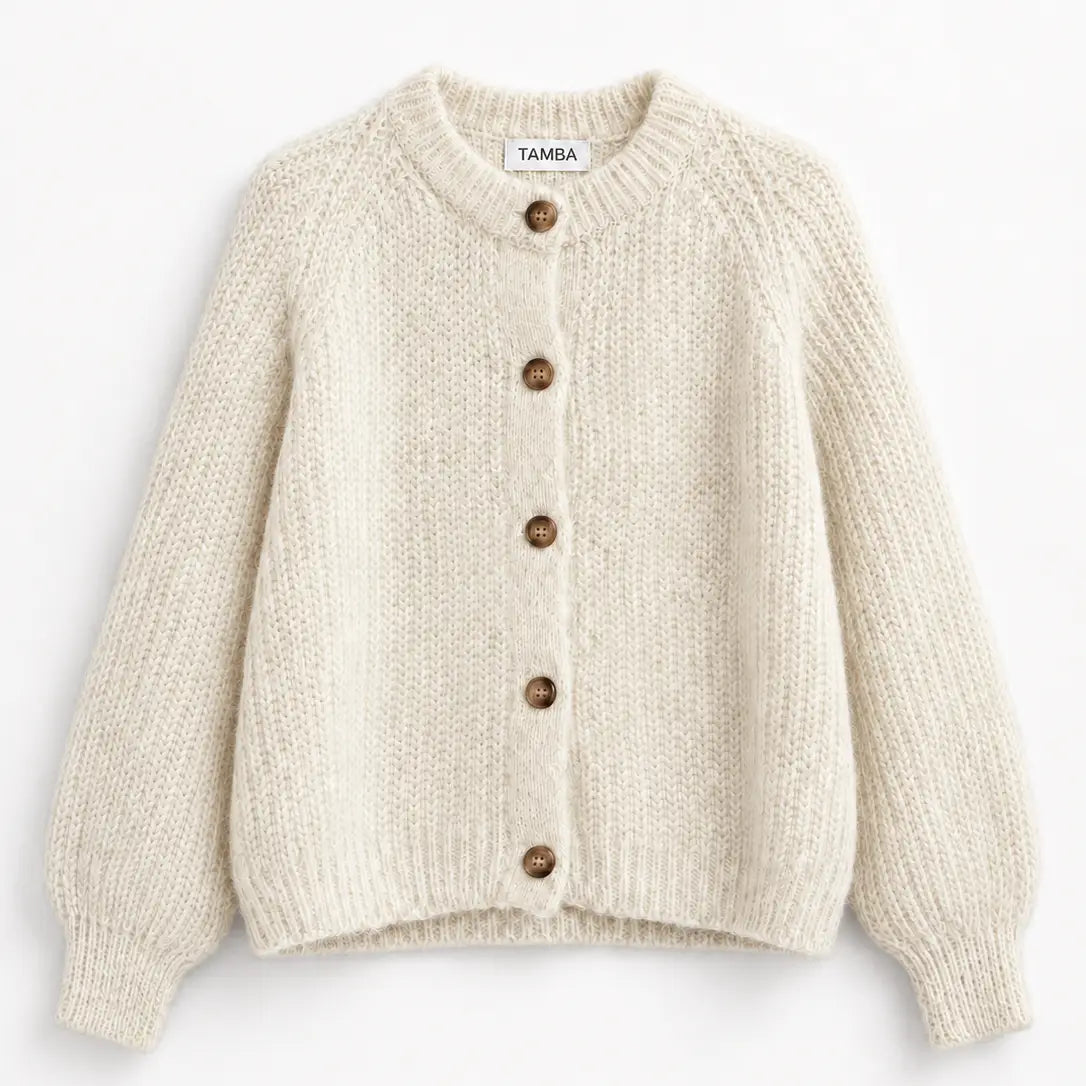 Strickjacke aus Mohair Off-White