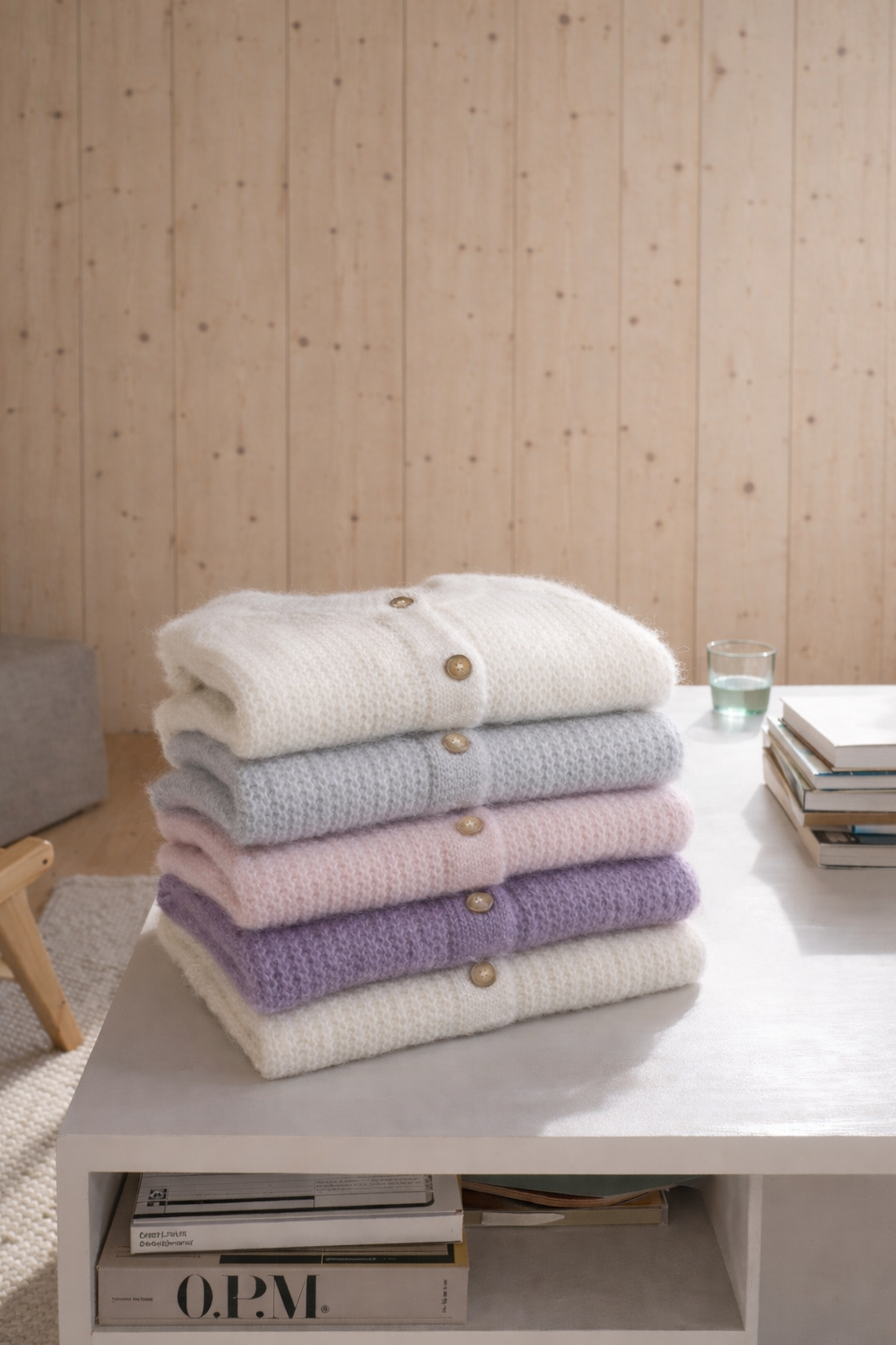 Strickjacke aus Mohair (Rosa)