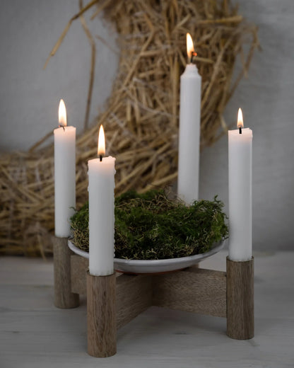 Kerzenhalter Adventskranz aus Mangoholz