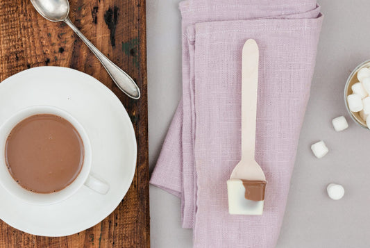 Karamell- & weiße Kuvertüre Trinkschokoladenlöffel