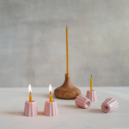 Kerzenhalter aus Porzellan rosa