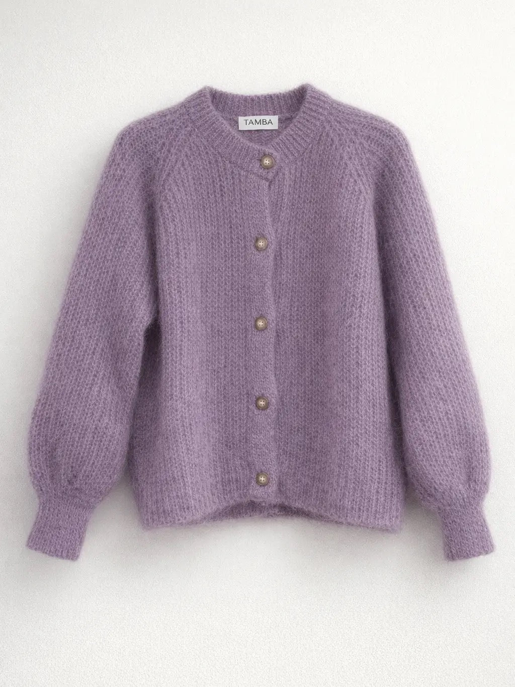 Strickjacke aus Mohair (Aubergine)