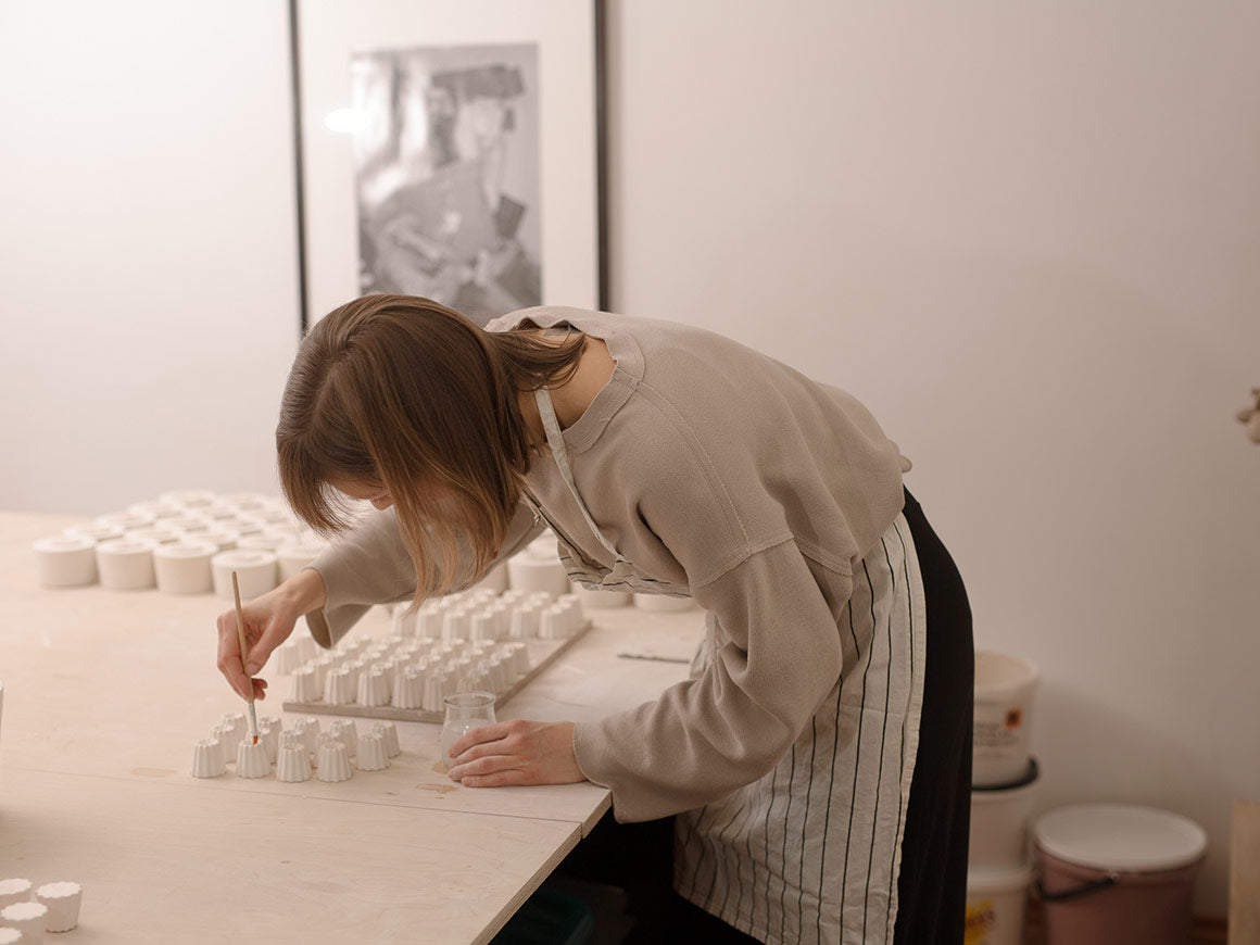 Kerzenhalter aus Porzellan weiß