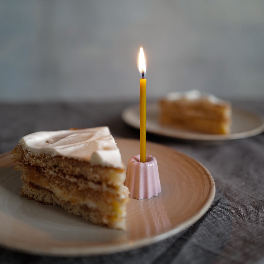 Kerzenhalter aus Porzellan rosa