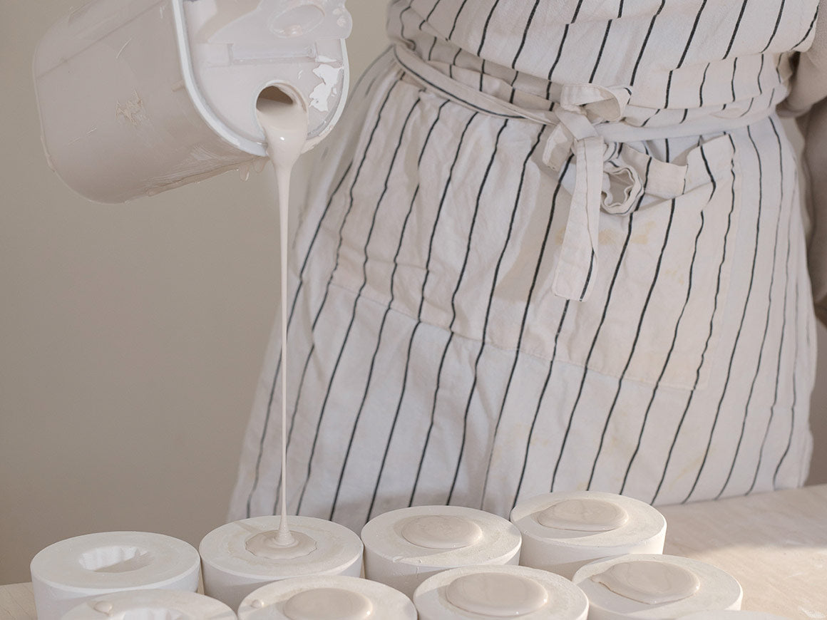 Kerzenhalter aus Porzellan weiß