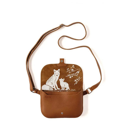 Umhängetasche Little Fox aus cognacfarbenem Leder