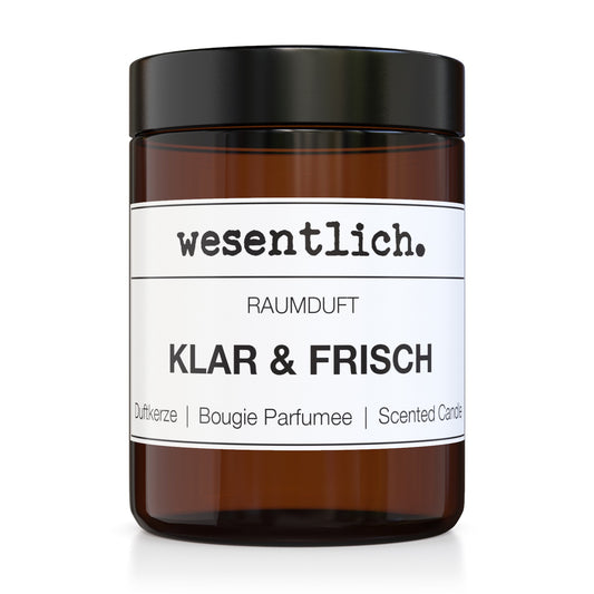 Duftkerze aus reinem Sojawachs - atmosphärischer Raumduft Klar und Frisch