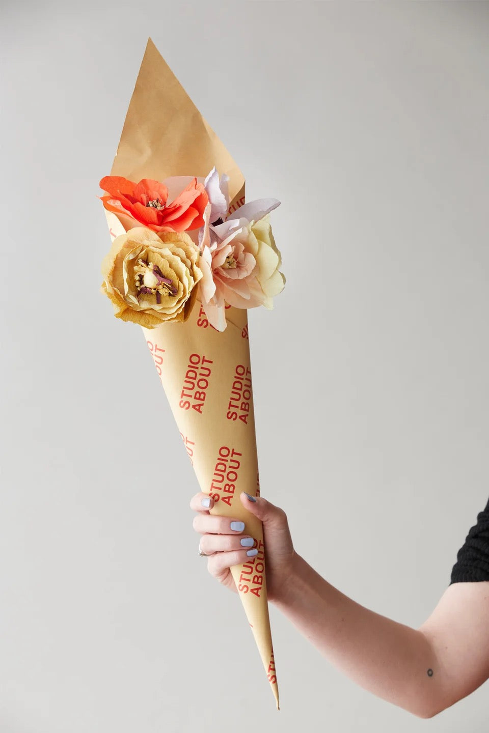 PAPIERBLUMENSTRAUSS, 5 STÜCK, SPRING5