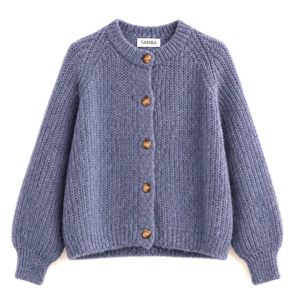 Strickjacke aus Mohair Anthrazit