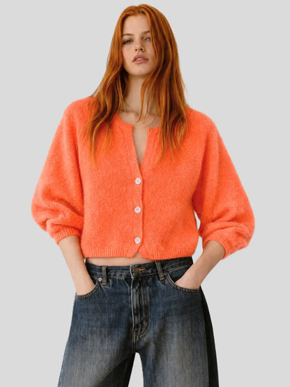 Angora Strickcardigan Anthrazit