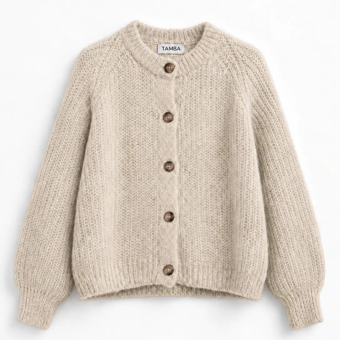 Strickjacke aus Mohair Beige