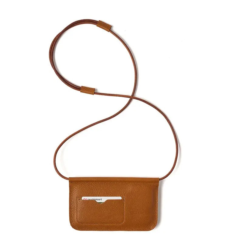 Handytasche Hang On in Cognac mit Used-Look