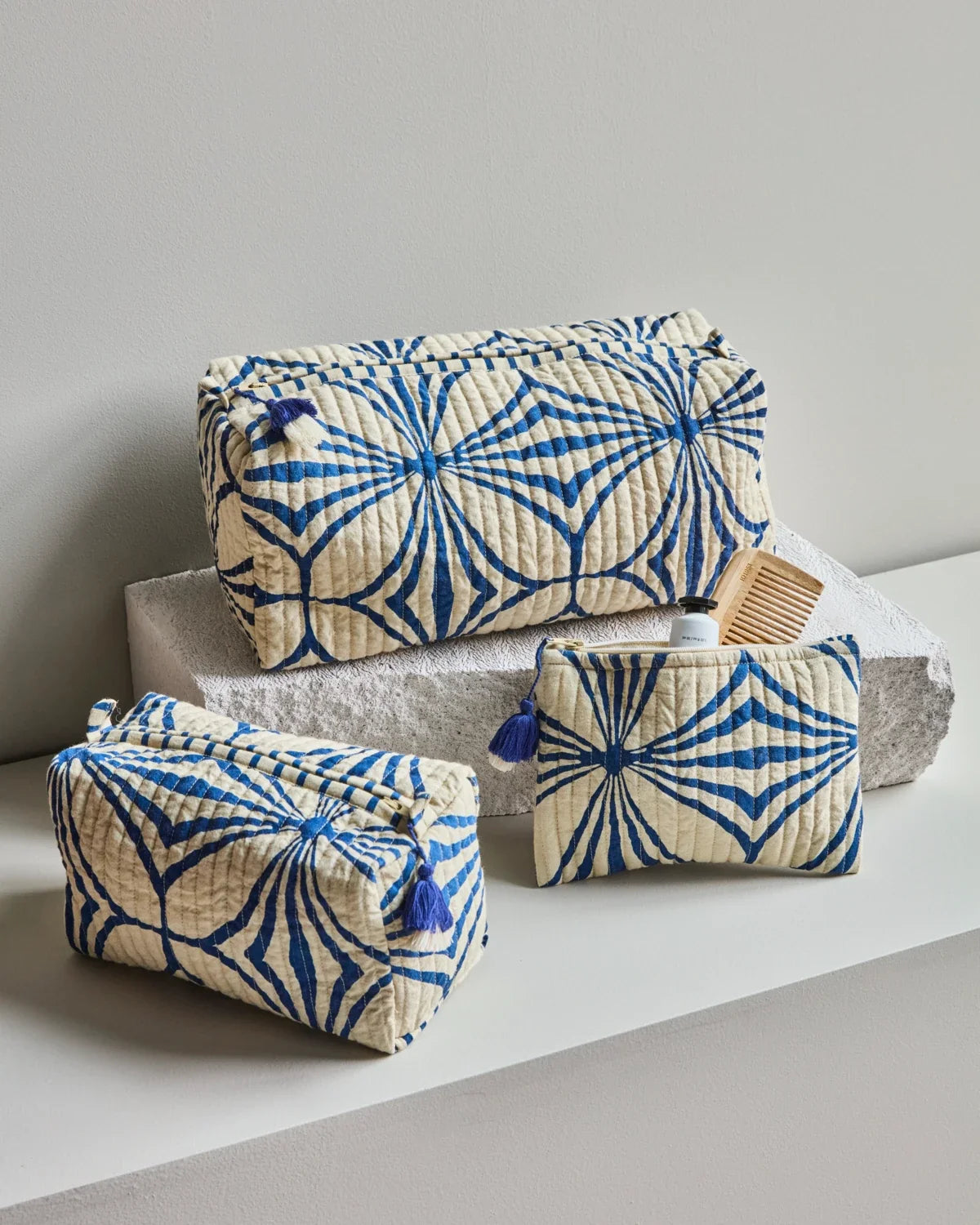 Kosmetiktaschen-Set , Blau