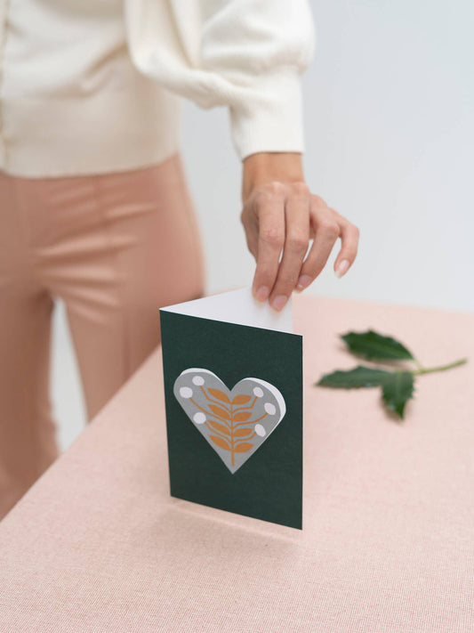 HEART Postkarte ''dark green''