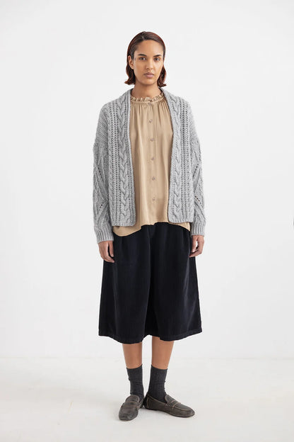 OLIVIA Alpaka Strickjacke- Grau