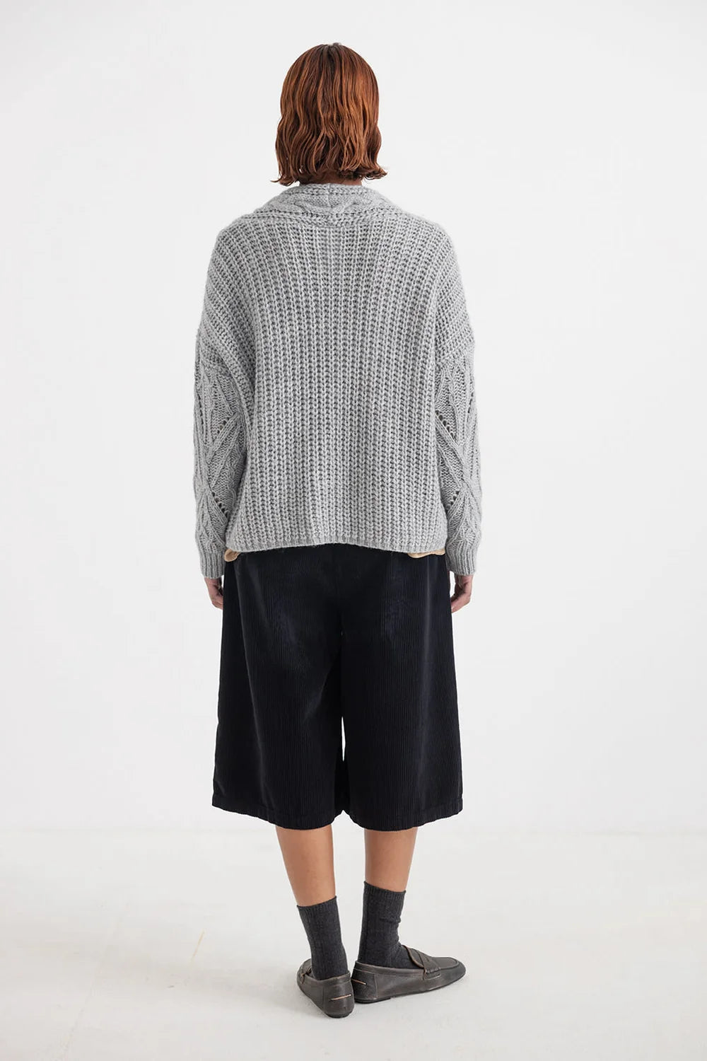 OLIVIA Alpaka Strickjacke- Grau