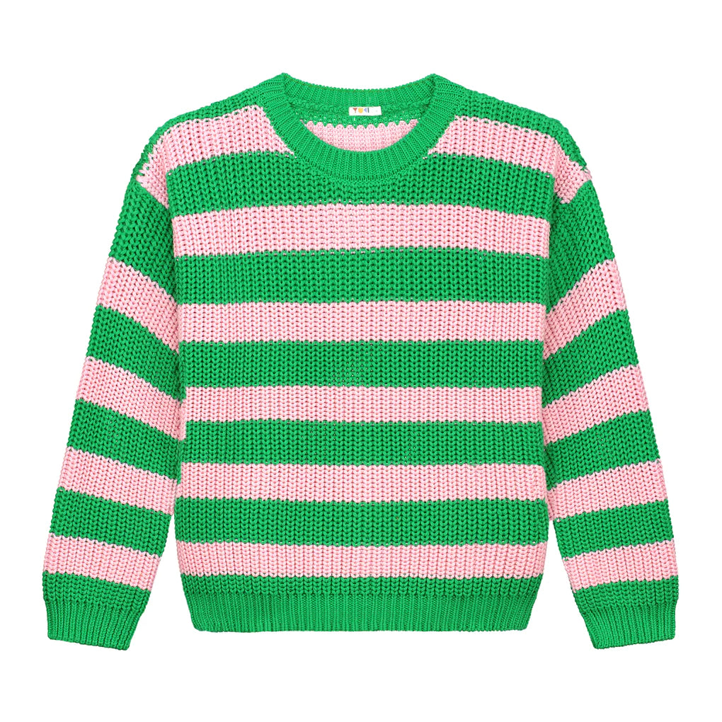 Chunky Knitted WOMEN'S Sweater ''SPRING STRIPES''