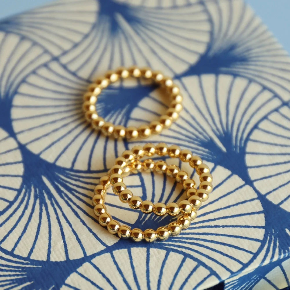 Color Ball Ring vergoldet